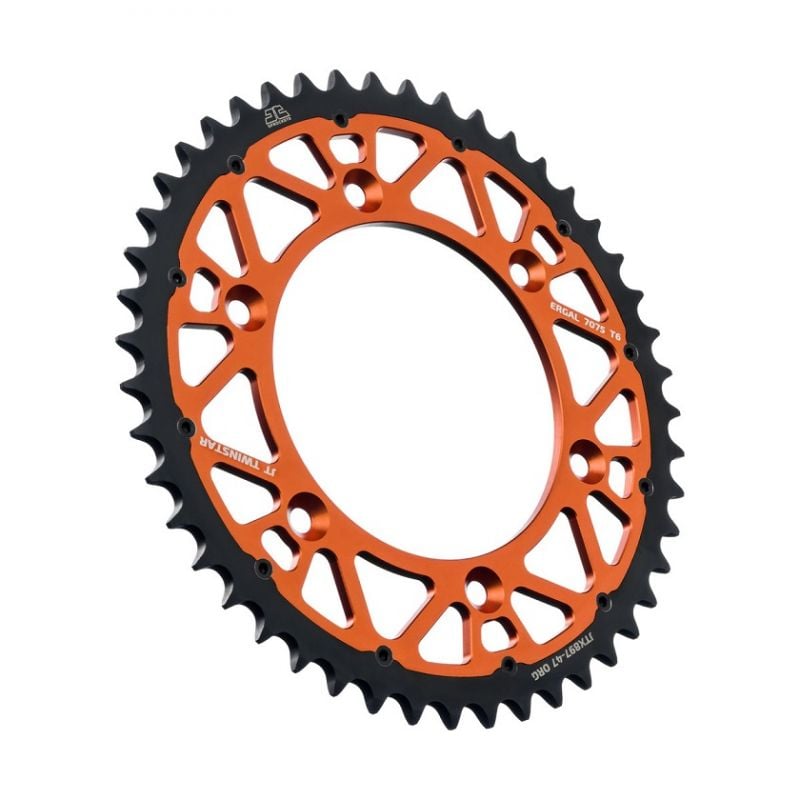 JTX897.47A Corone Bi-Metallo JT - TWINSTAR KTM 890 Adventure 21-23 Denti:47 denti Arancione Passo:52