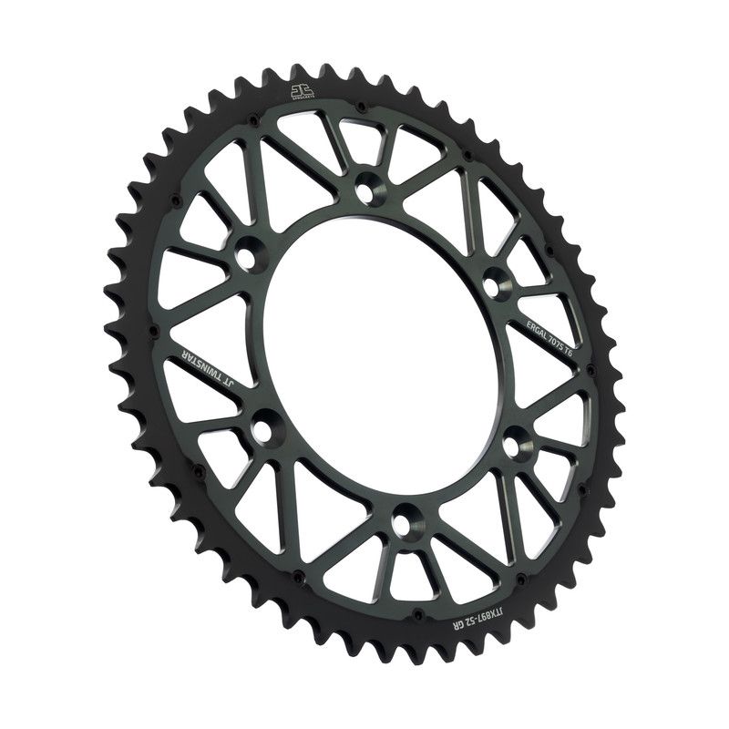 JTX897.52GR Corone Bi-Metallo JT - TWINSTAR HUSQVARNA 250 TE 14-24 Denti:52 denti Grigio Passo:520 J