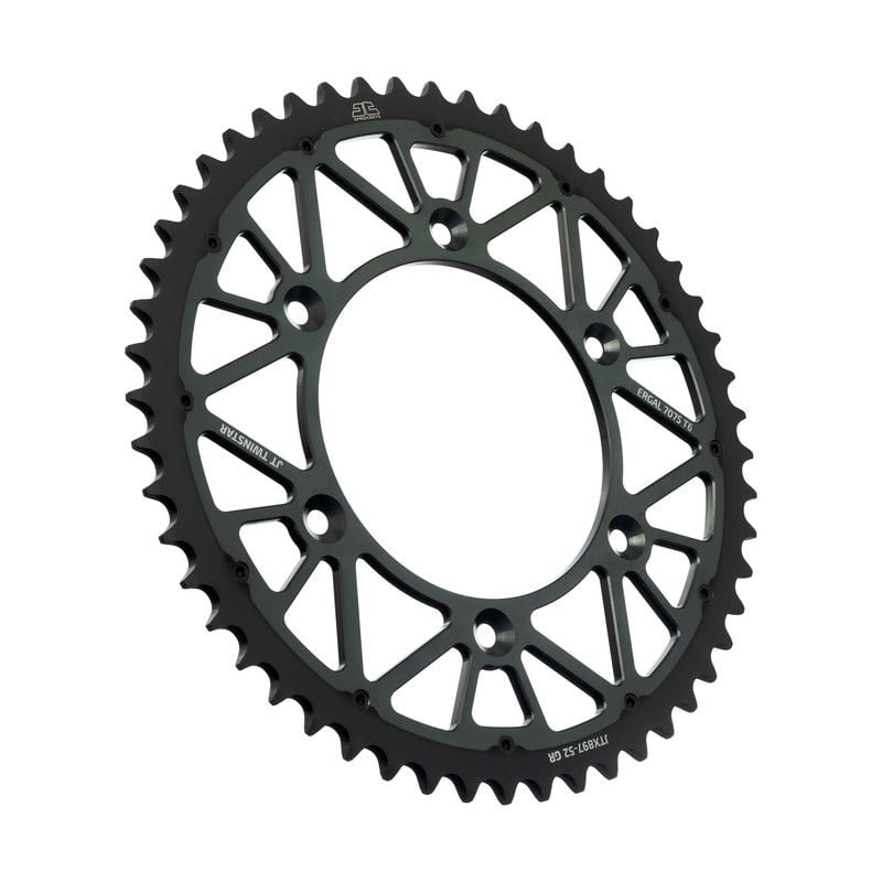 JTX897.52GR Corone Bi-Metallo JT - TWINSTAR HUSQVARNA 350 FE 14-24 Denti:52 denti Grigio Passo:520 J