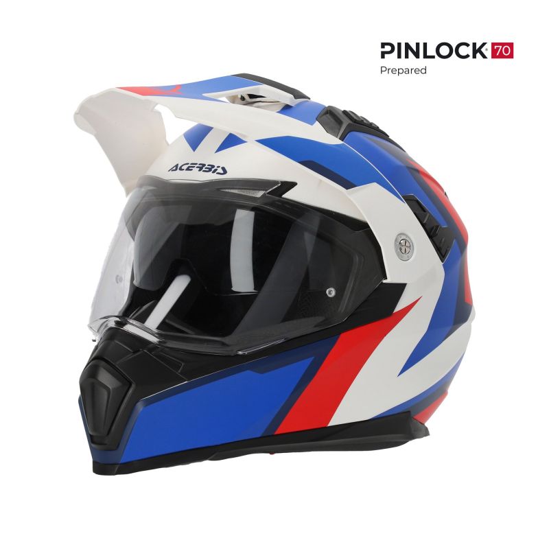 0025107.034 CASCO FLIP FS-606 22-06 034 - Bianco/blu/rosso Acerbis