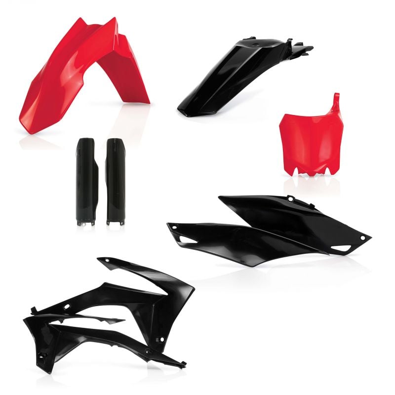 0016900.349 FULL PLASTIC KIT PER HONDA 349 - Rosso/Nero HONDA CRF 450 R 2013-2016 Acerbis