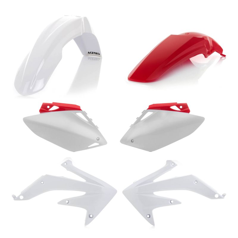 0010295.343 KIT PLASTICHE PER HONDA 343 - Rosso/Bianco HONDA CRF 450 R 2007-2008 Acerbis