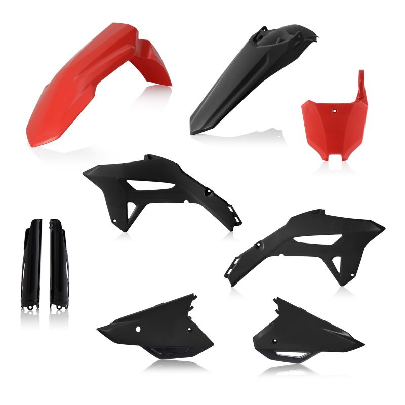 0024559.349 FULL PLASTIC KIT PER HONDA 349 - Rosso/Nero HONDA CRF 450 R 2021-2024 Acerbis
