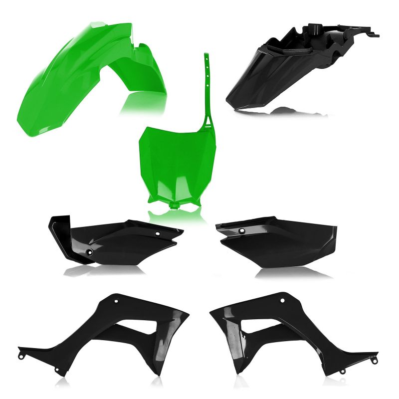 0024606.377 FULL PLASTIC KIT PER HONDA 377 - Verde/Nero HONDA CRF 110 F 2019-2024 Acerbis