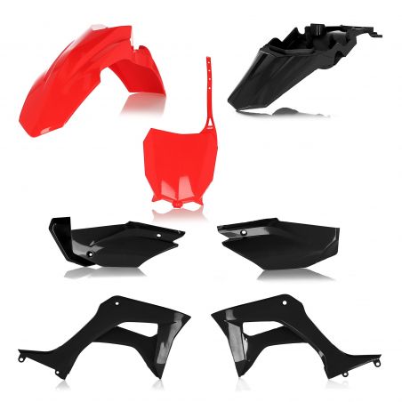 0024606.349 FULL PLASTIC KIT PER HONDA 349 - Rosso/Nero HONDA CRF 110 F 2019-2024 Acerbis