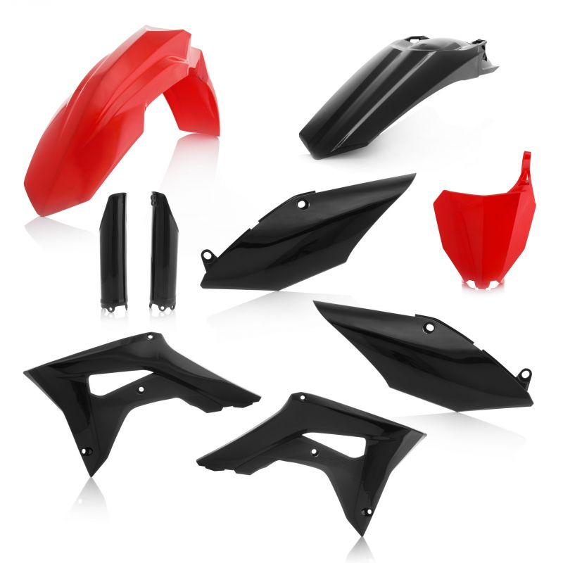 0022385.349 FULL PLASTIC KIT PER HONDA 349 - Rosso/Nero HONDA CRF 450 R 2017-2018 Acerbis