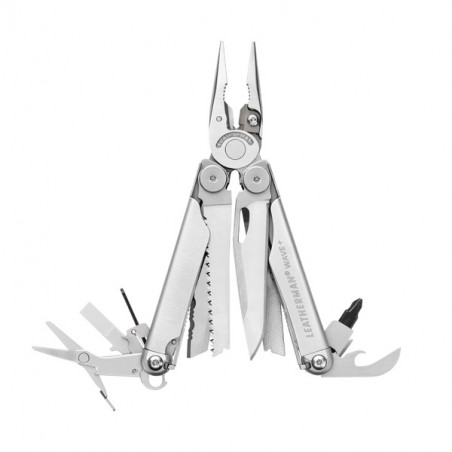 LTG830078 - LEATHERMAN WAVE MULTI-TOOL N° 1 AL MONDO 18 IN 1 ACCIAIO INOX, FODERO PREMIUM SHEAT IN PELLE E CORDURA - 