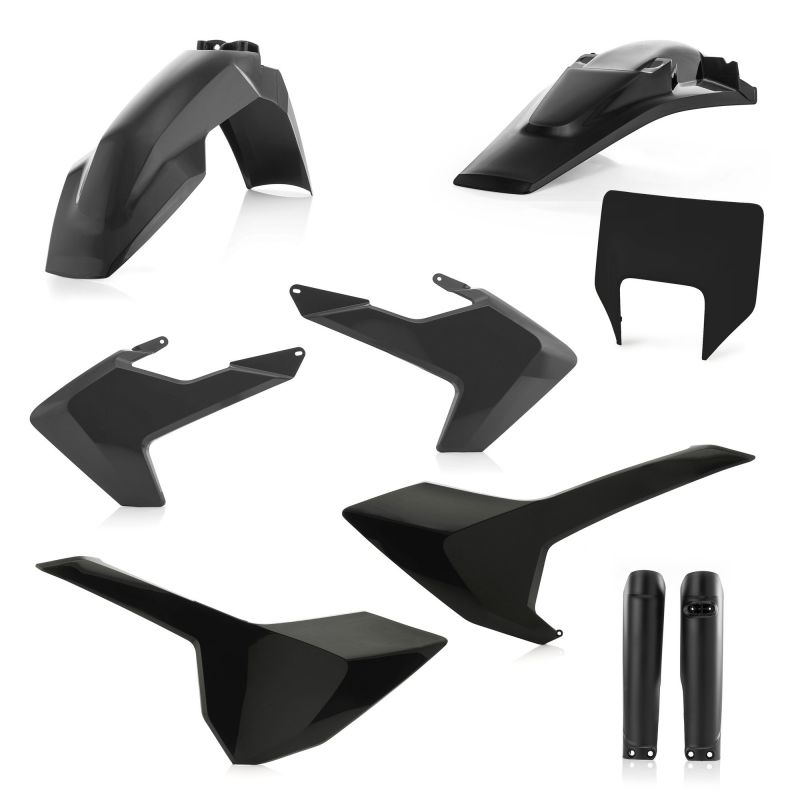 0023596.090 FULL PLASTIC KIT PER HUSQVARNA 090 - Nero Acerbis