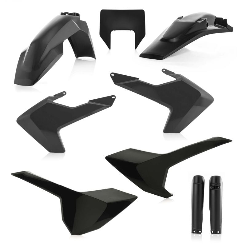 0022375.090 FULL PLASTIC KIT PER HUSQVARNA 090 - Nero HUSQVARNA TE 250I 2018-2019 Acerbis