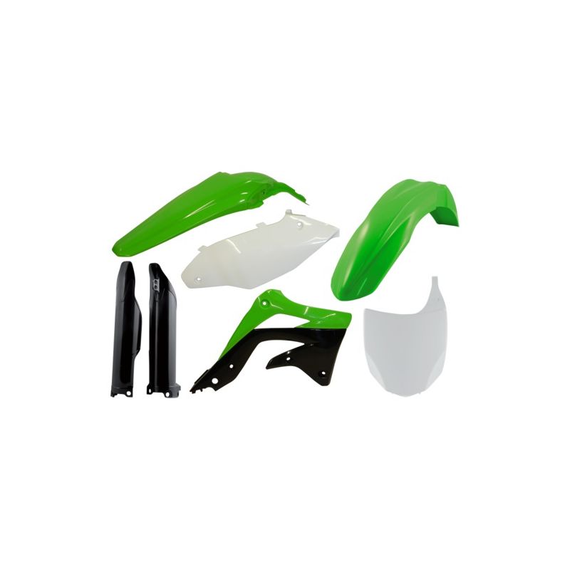 0016321.553 FULL PLASTIC KIT PER KAWASAKI 553 - Originale KAWASAKI KX 450 F 2012 Acerbis