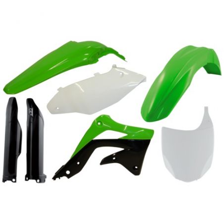 0016321.553 FULL PLASTIC KIT PER KAWASAKI 553 - Originale KAWASAKI KX 450 F 2012 Acerbis