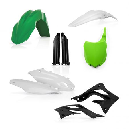 0016877.377 FULL PLASTIC KIT PER KAWASAKI 377 - Verde/Nero KAWASAKI KX 450 F 2013-2015 Acerbis
