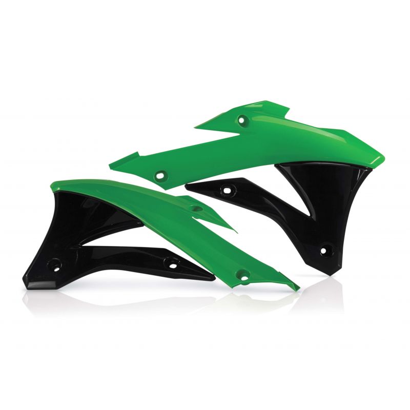 0017242.377 SPOILER RADIATORI 377 - Verde/Nero KAWASAKI KX 100 2014-2021 Acerbis