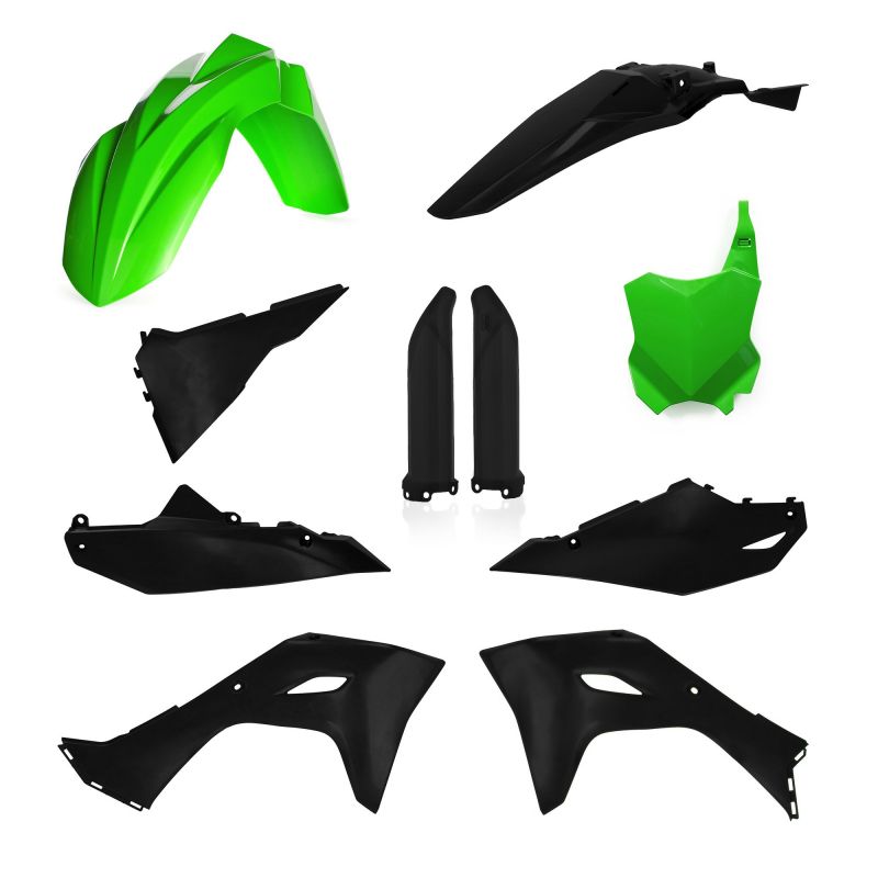 0026078.325 FULL PLASTIC KIT PER KAWASAKI 325 - Nero/Verde KAWASAKI KX 450 2024 Acerbis