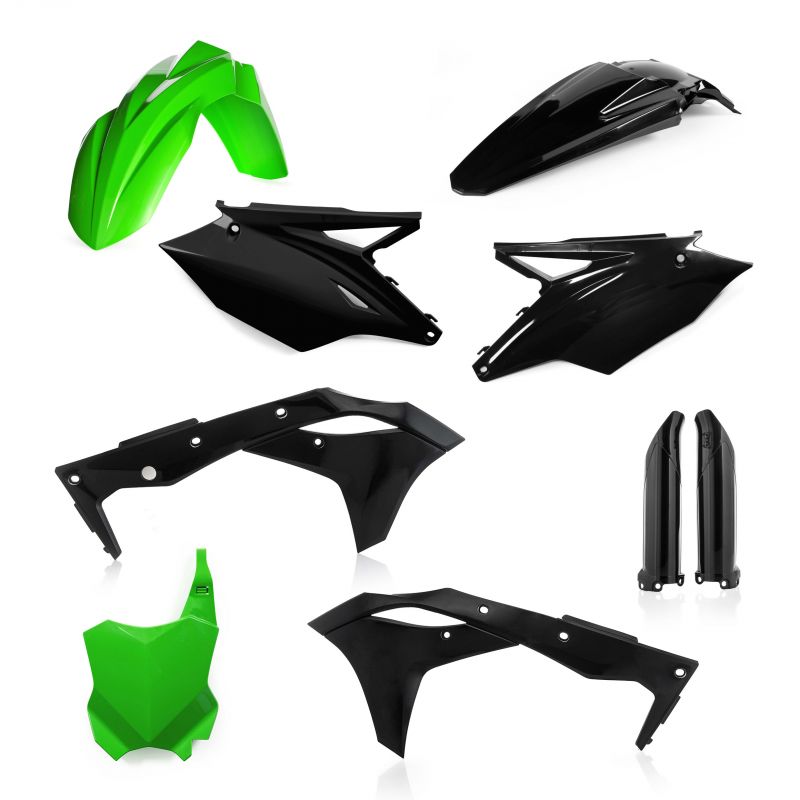 0022985.325 FULL PLASTIC KIT PER KAWASAKI 325 - Nero/Verde KAWASAKI KX 250 4T 2020 Acerbis