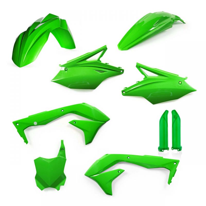 0022988.130 FULL PLASTIC KIT PER KAWASAKI 130 - Verde KAWASAKI KX 450 F 2018 Acerbis