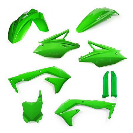 0022988.130 FULL PLASTIC KIT PER KAWASAKI 130 - Verde KAWASAKI KX 450 F 2018 Acerbis