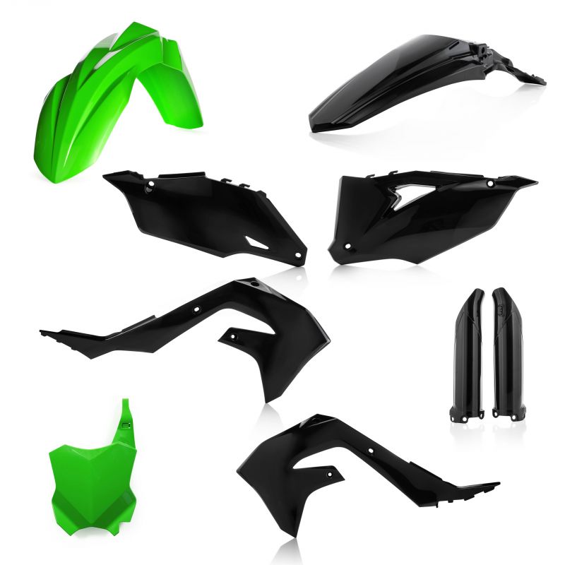 0023649.325 FULL PLASTIC KIT PER KAWASAKI 325 - Nero/Verde KAWASAKI KX 450 F 2019 Acerbis