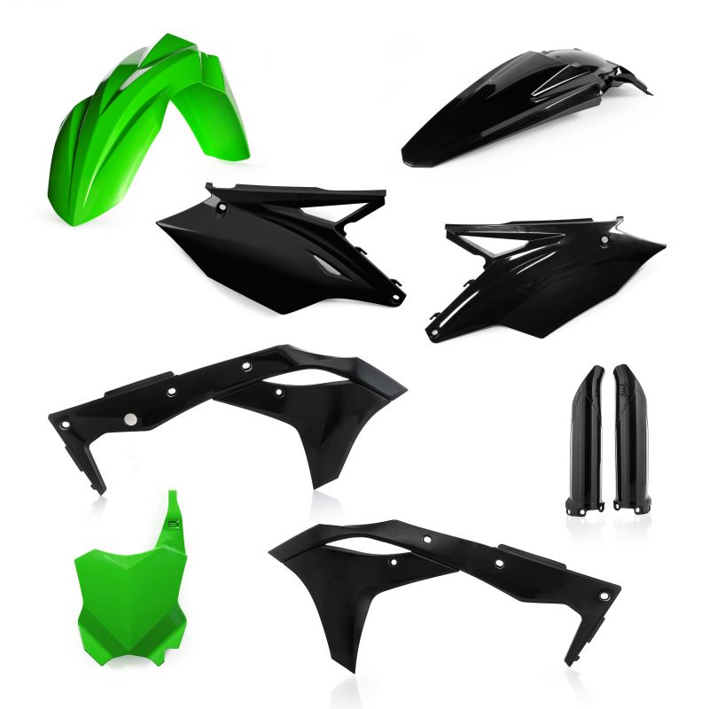 0022378.325 FULL PLASTIC KIT PER KAWASAKI 325 - Nero/Verde KAWASAKI KX 250 F 2017 Acerbis