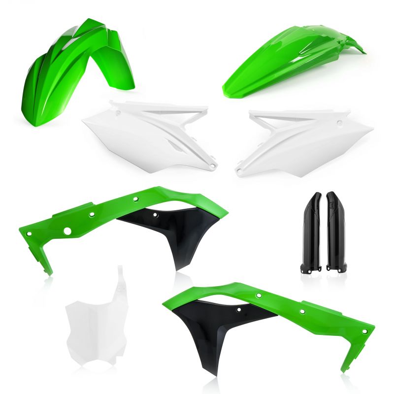 0022378.553 FULL PLASTIC KIT PER KAWASAKI 553 - Originale KAWASAKI KX 250 F 2017 Acerbis