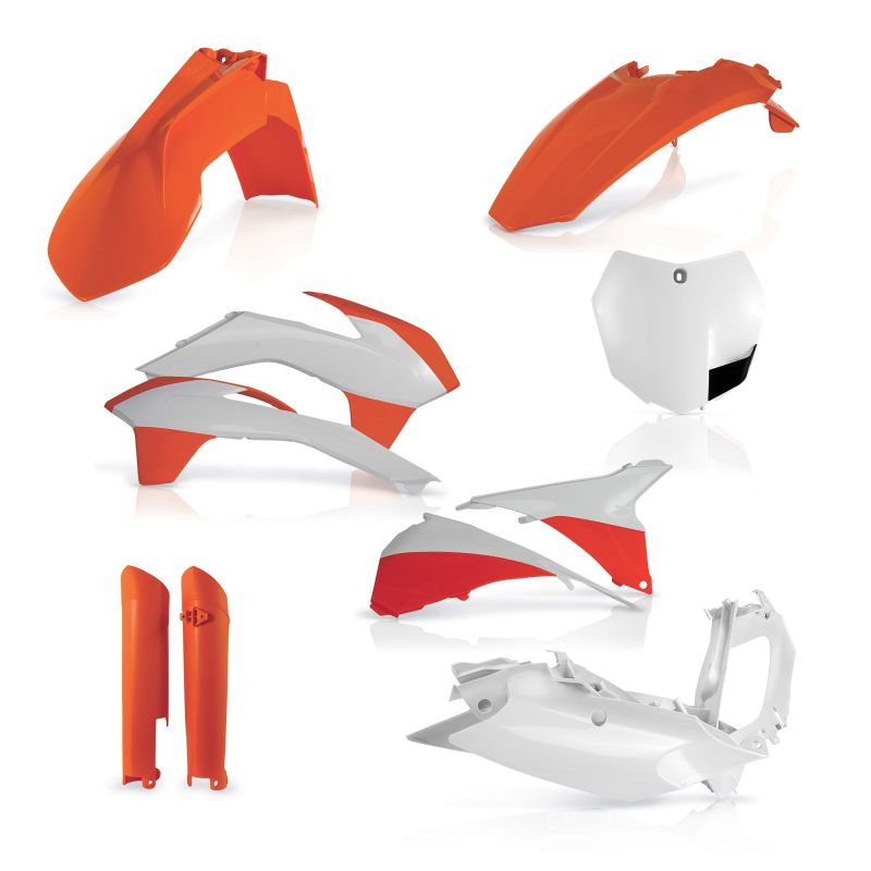 0016874.010.014 FULL PLASTIC KIT PER KTM 010.014 - Arancio 014 KTM SX 250 2013-2014 Acerbis