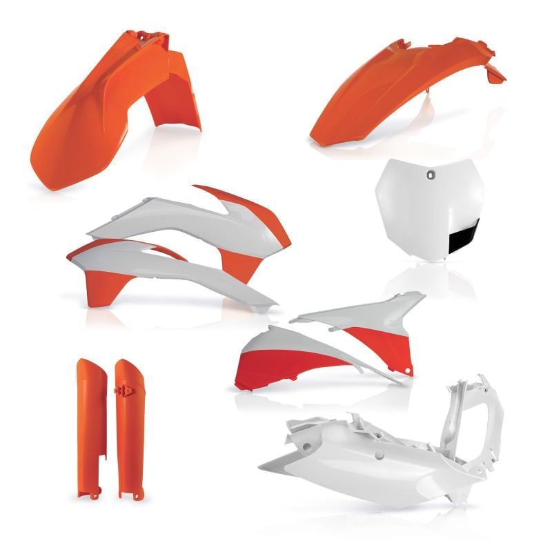 0016874.010.014 FULL PLASTIC KIT PER KTM 010.014 - Arancio 014 KTM SX 250 2013-2014 Acerbis