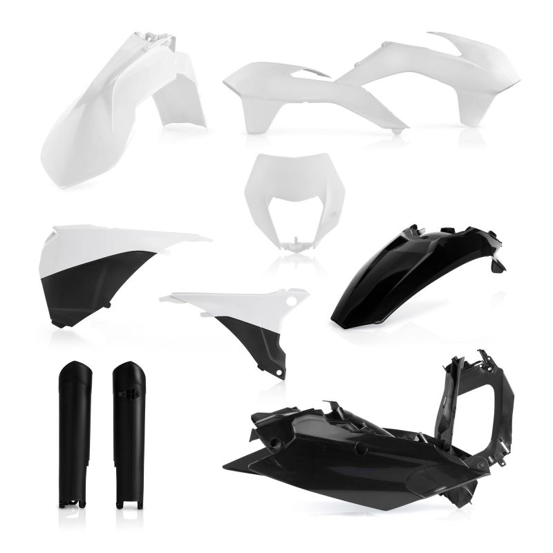 0017204.237 FULL PLASTIC KIT PER KTM 237 - Bianco/Nero KTM EXC 250 2014-2015 Acerbis