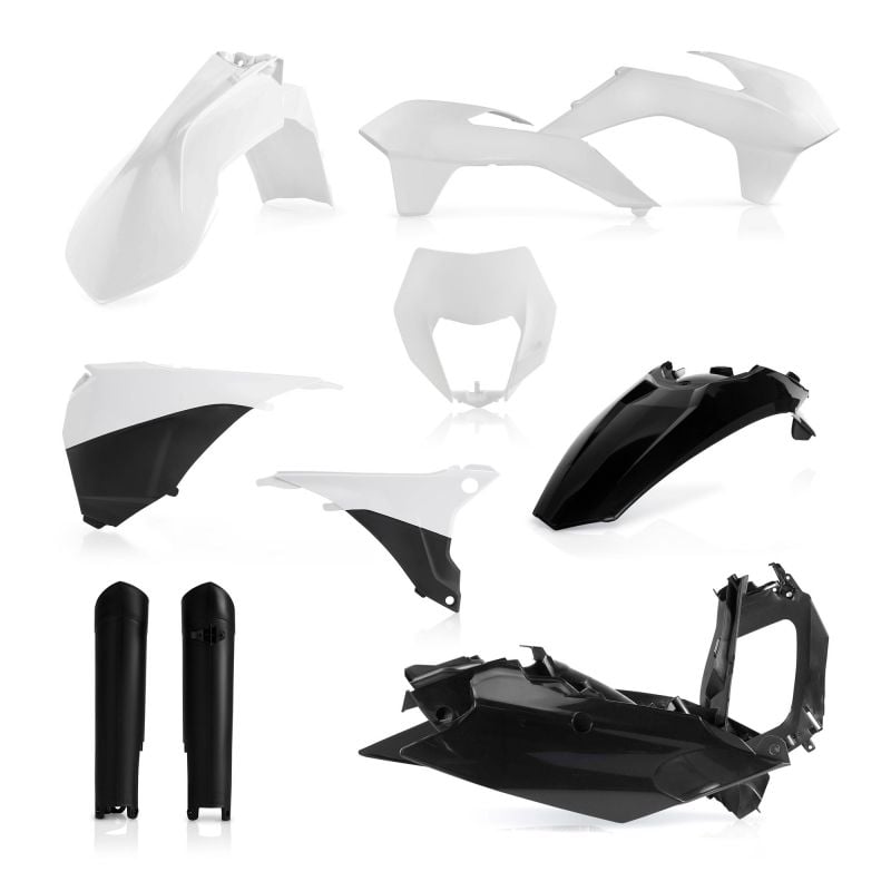 0017204.237 FULL PLASTIC KIT PER KTM 237 - Bianco/Nero KTM EXC-F 500 2014-2015 Acerbis