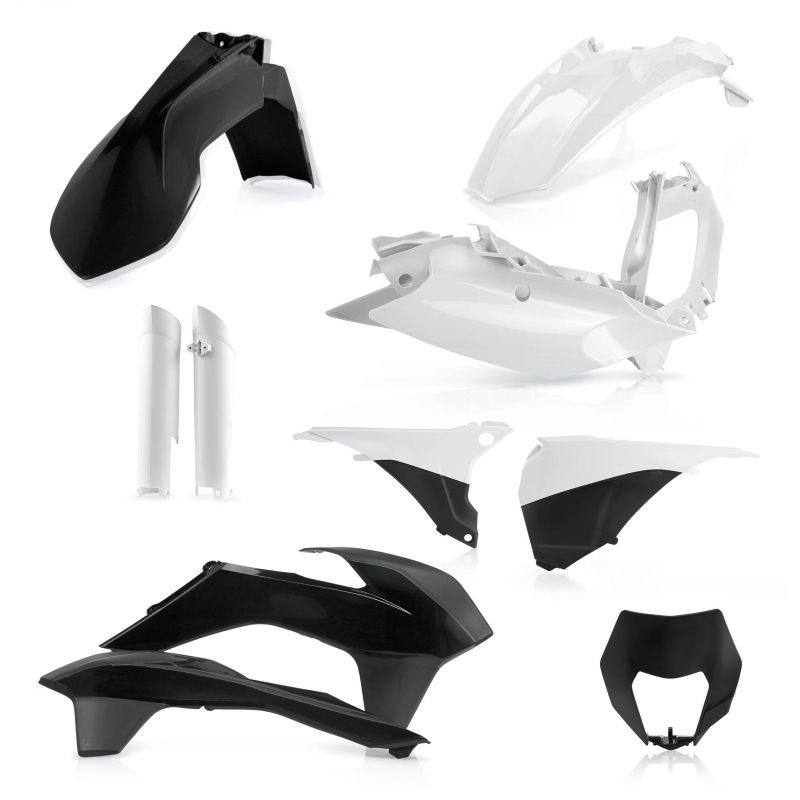 0017204.315 FULL PLASTIC KIT PER KTM 315 - Nero/Bianco KTM EXC 250 2014-2015 Acerbis