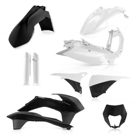 0017204.315 FULL PLASTIC KIT PER KTM 315 - Nero/Bianco KTM EXC-F 520 2014-2015 Acerbis