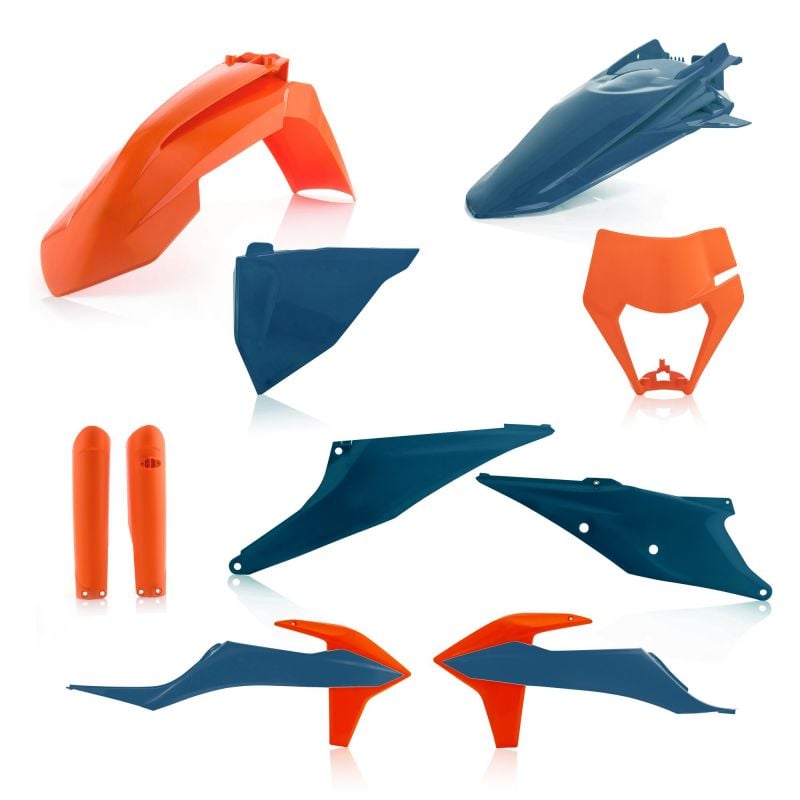 0024054.243 FULL PLASTIC KIT PER KTM 243 - Blu/Arancio KTM EXC-F 500 2020-2023 Acerbis