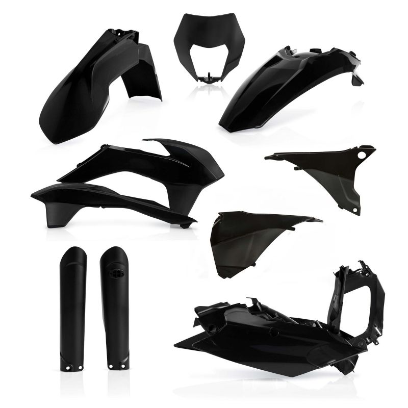 0021811.090 FULL PLASTIC KIT PER KTM 090 - Nero KTM EXC 125 2016 Acerbis