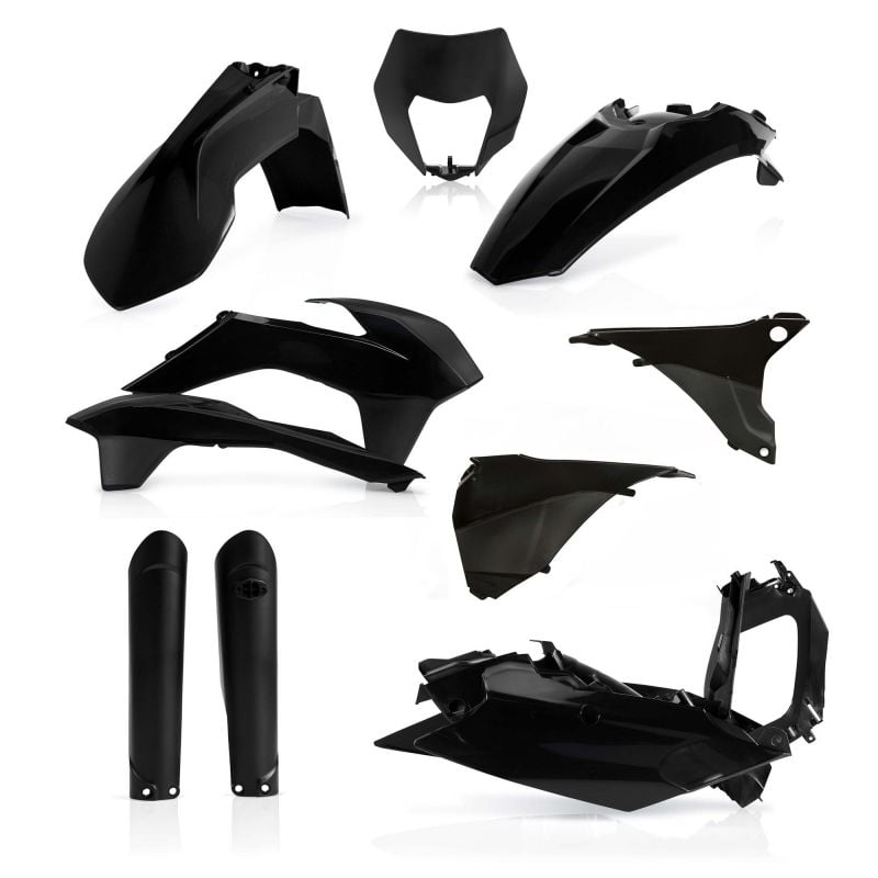 0021811.090 FULL PLASTIC KIT PER KTM 090 - Nero KTM EXC 125 2016 Acerbis