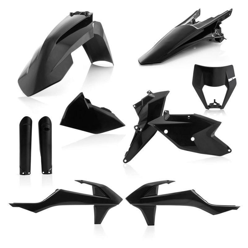 0022371.090 FULL PLASTIC KIT PER KTM 090 - Nero KTM EXC 250 TPI 2018-2019 Acerbis