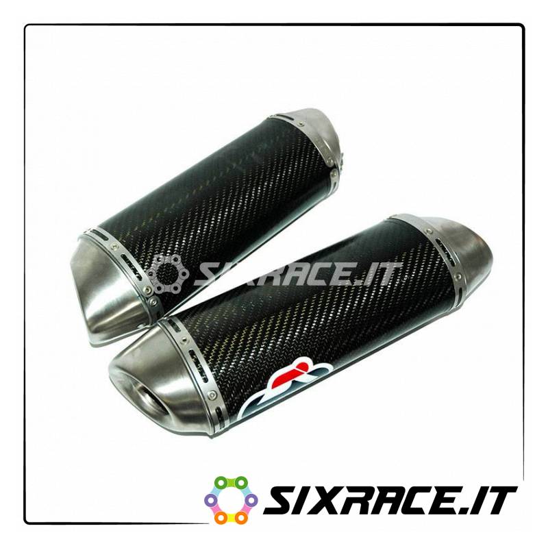 COPPIA SILENZIATORI INOX CARBONIO YAMAHA R1 2009-2011