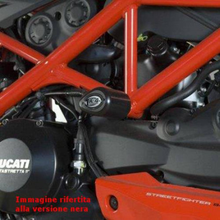 Coussinets et protecteurs de cadre type Aero - Ducati 848 Streetfighter (Couleur blanche)