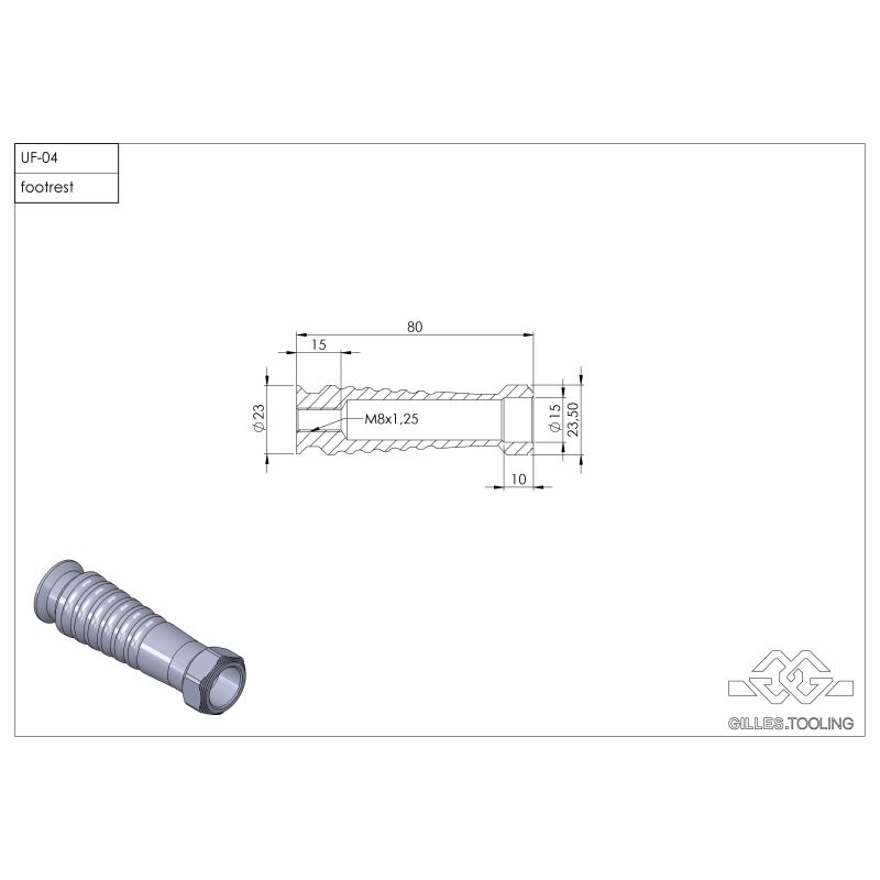 GTUF-04-T Poggiapiedi UF-04 UNIVERSALE 0 0 0 GILLES TOOLING