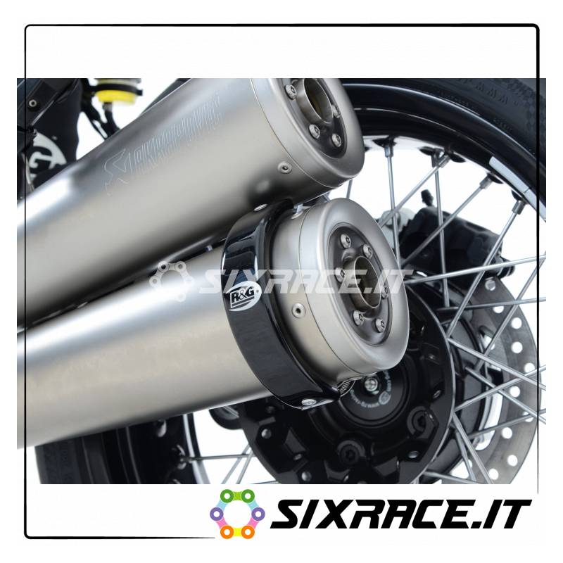 Protezione silenziatore rotondo tipo Supermoto  4.5" to 5" - colore nero (adat"