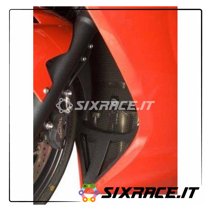 set griglia protezione radiatore e radiatore olio con griglia downpipe Triumph