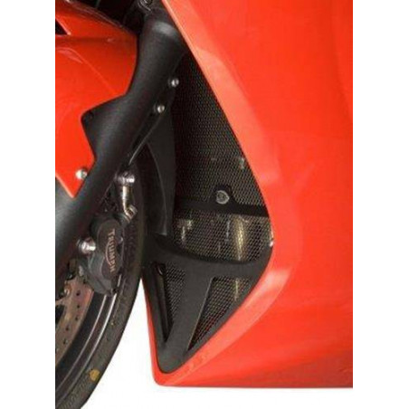 set griglia protezione radiatore e radiatore olio con griglia downpipe Triumph