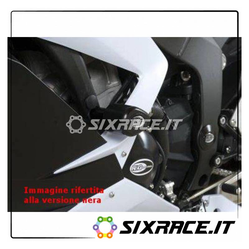 Tampons / protecteurs de cadre de type Aero - Kawasaki ZX6R 13 - couleur blanche