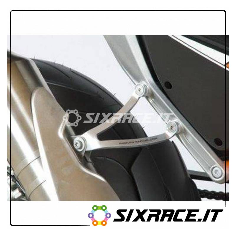 Staffa Supporto Scarico E Pedana Sinistra (Kit Colore Argento) - Ktm 690 Duke 1