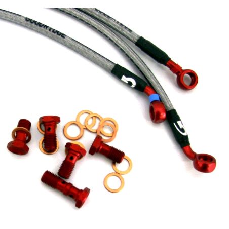 F49669B Tubi Freno 3 vie - NO ABS Acciaio/Ergal DUCATI 899 900 2013 2015 GOODRIDGE