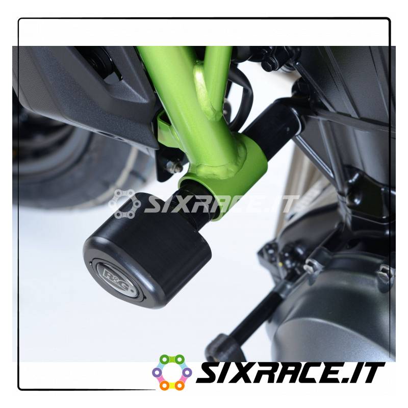 Tampons / protecteurs de cadre de type Aero - Kawasaki Z650 - blanc RG