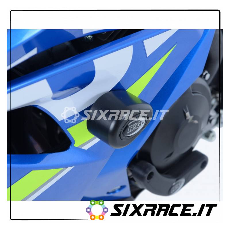 Tamponi / protezioni telaio tipo Aero - Suzuki GSXR1000 17- vers. Racing - bia