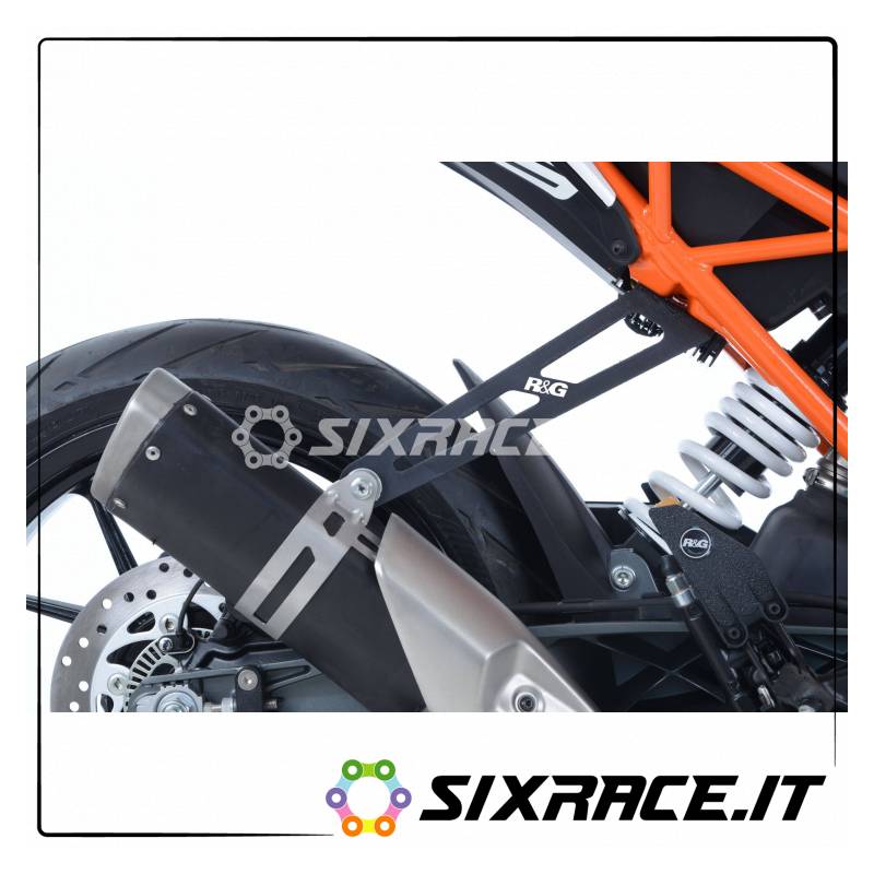 Support de pot d'échappement + trous de plaque de repose-pieds arriere KTM 125/200 Duke 17-