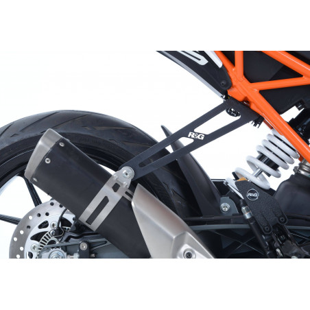 Staffa supporto scarico + piastra fori pedane posteriori KTM 125/200 Duke 17-