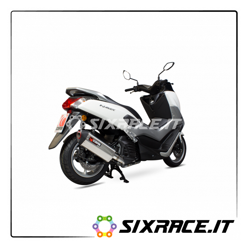Silencieux SCORPION UK pour YAMAHA SCOOTERS N-Max 125 2015 TYPE SERKE APPROUVÉ