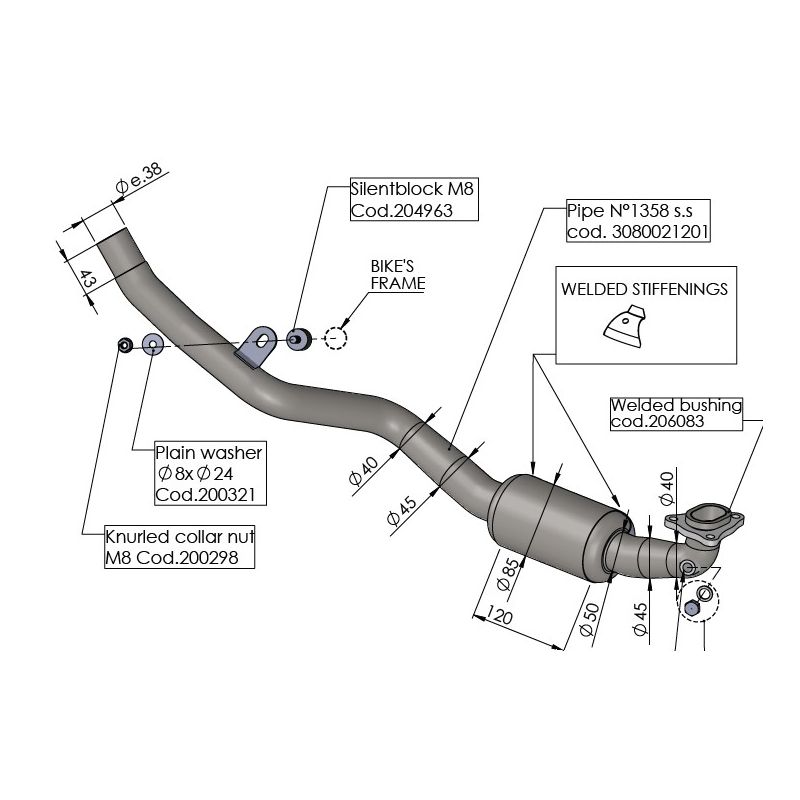 LE80021 Collettori HONDA Forza 750 750 2021 2024 LEOVINCE
