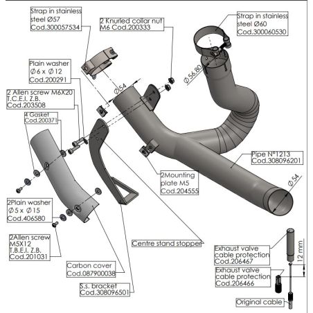 LE8096 Raccordo de-Catalizzatore DUCATI Multistrada 1260 1260 2018 2020 LEOVINCE